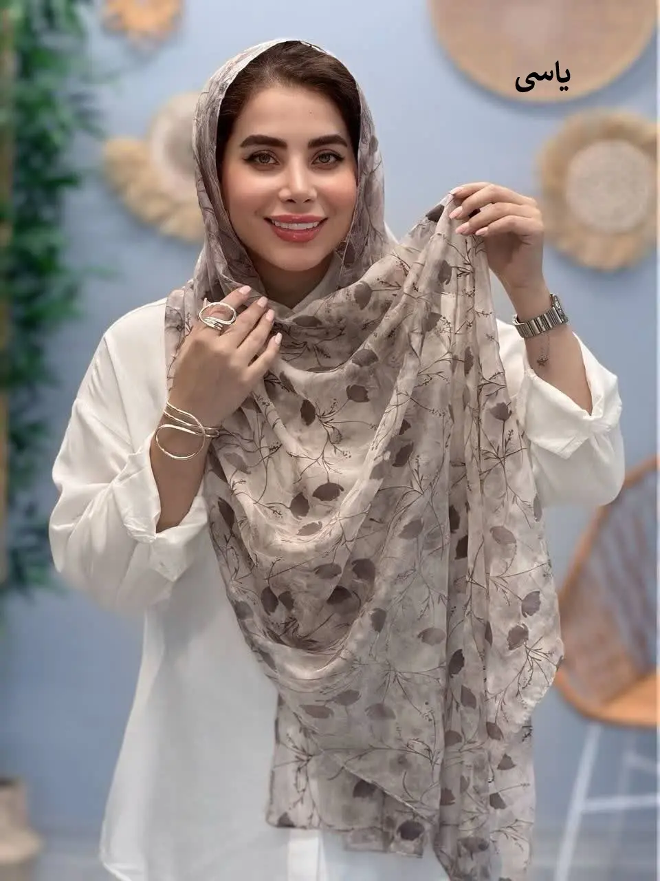 3457-شال حریر مخملی